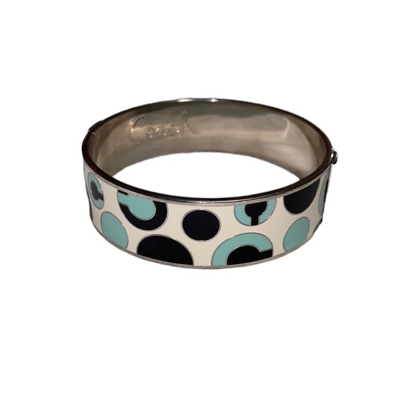Coach blue circle silver bangle
